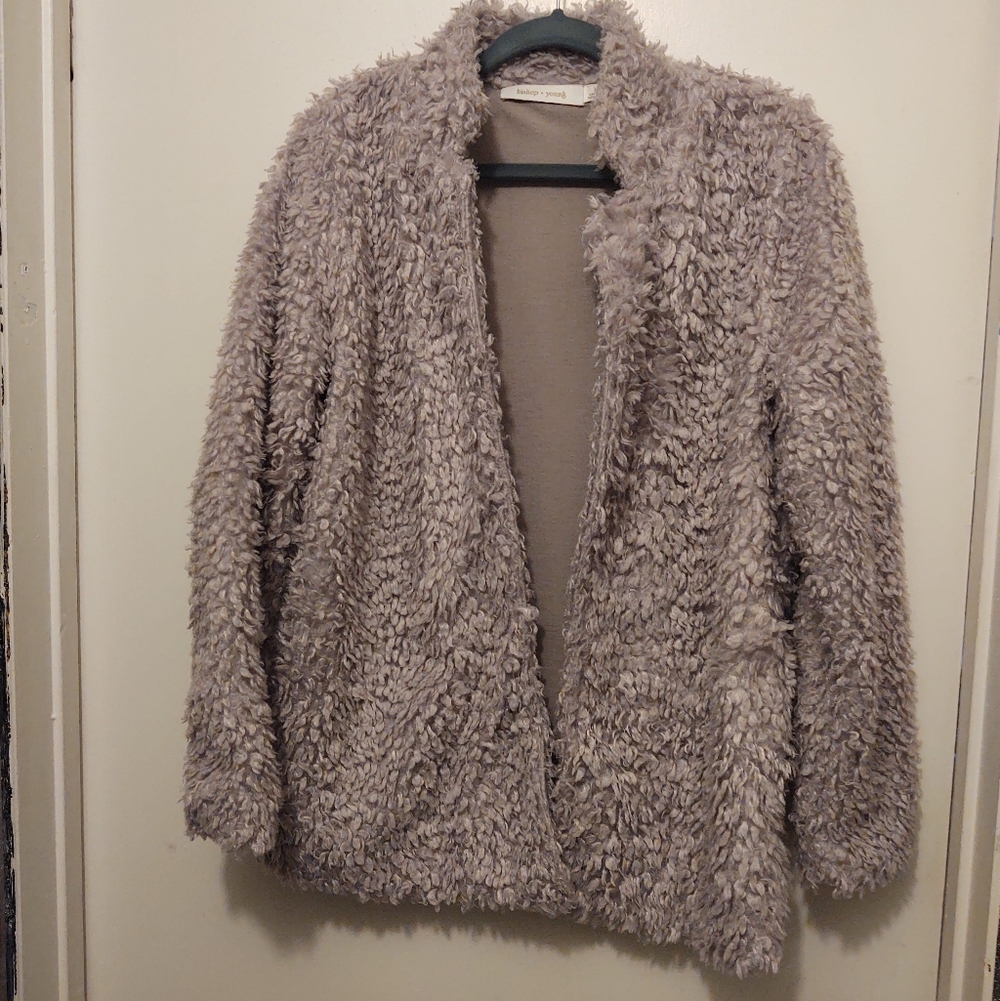 Cozy Gray Faux Fur Jacket